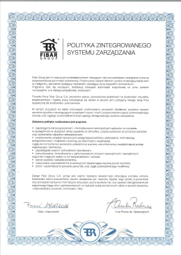 polityka zinteg rowan ego b systemu zarządzania