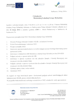 Program WZC - 26.02.2016 r - Mieleńska Lokalna Grupa Rybacka