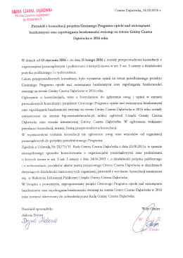 GMINA CZARNA DĄBROWA Czarna Dąbrówka, 16.02.2016 r.