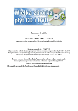 Zapraszamy do udziału w WIELKIEJ ZBIÓRCE PŁYT CD i DVD
