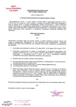 Treść Zarządzenia - Świerklany, Urząd Gminy