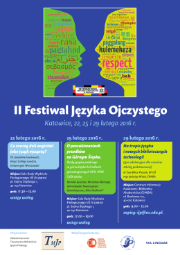 II Festiwal Języka Ojczystego - Towarzystwo Miłośników Języka