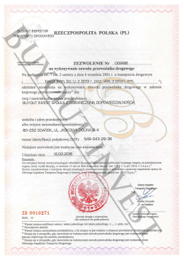 Zezwolenie na wykonywanie zawodu przewoźnika