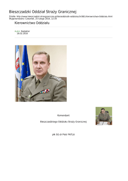Generuj PDF z tej stronie - Bieszczadzki Oddział Straży Granicznej