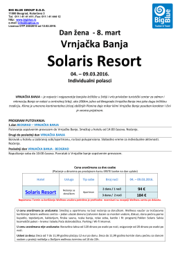 Solaris Resort - Turistička agencija Big Blue