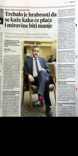 INTERJVU VEČERNjEM LISTU