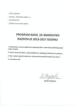 BRIJAČAK-PROGRAM RADA 2013