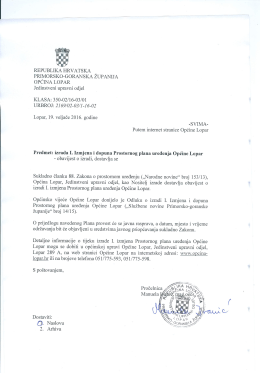 Izrada I. Izmjena i dopuna Prostornog plana uređenja Općine Lopar