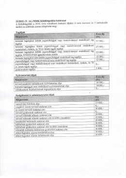 2016.évi díjtáblázat Letöltése