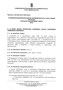Ellenőrzési terv 2016