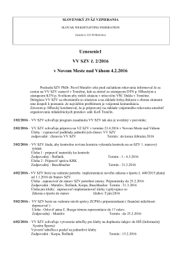 uznesenie vv szv 22016 - Slovenský zväz vzpierania