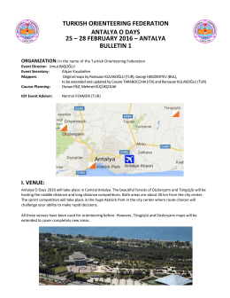 antalya bulletin 1 - TOF Turkish Orienteering Federation