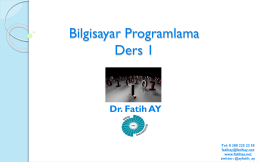 Ders 1 - Yrd.Doç.Dr.Fatih AY