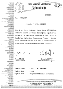 2016/17 - Esnaf ve Sanatkarları Bilgilendirme Toplantısı