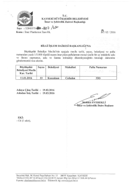 1/5.000 Ölçekli Nazım İmar Planı Hususu