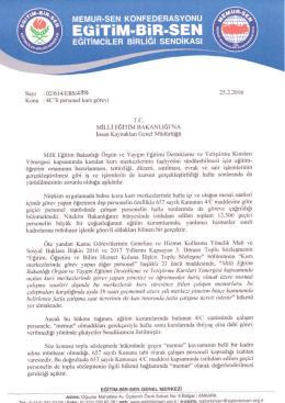 Bakanlığa g&ouml;nderdiğimiz yazı i&ccedil;in tıklayınız