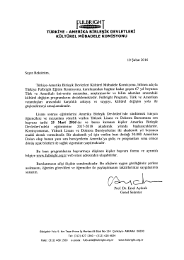 T&uuml;rkiye Fulbright Eğitim Komisyonu Y&uuml;ksek Lisans ve Doktora Burs