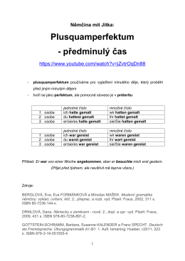 Shrnutí gramatiky plusquamperfekta v PDF