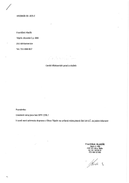 Cen&iacute;k hřbitovn&iacute;ch prac&iacute; a služeb