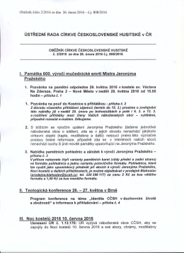 Oběžn&iacute;k CČSH č. 2/2016
