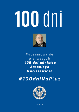 100 dni ministra Antoniego Macierewicza