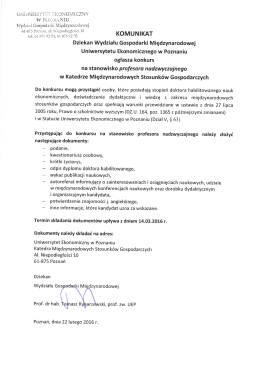 2016-02-22 Konkurs na stanowisko profesora nadzwyczajnego w
