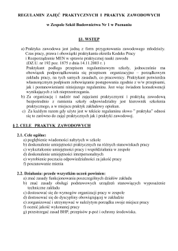 Regulamin praktyk - Zespół Szkół Budownictwa Nr 1 w Poznaniu