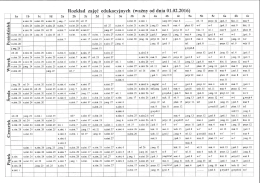 AKTUALNY PLAN LEKCJI (od 01.02.2016)