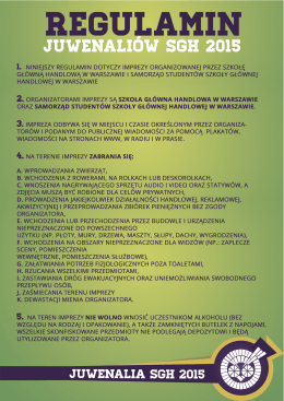 regulamin - Juwenalia SGH 2015