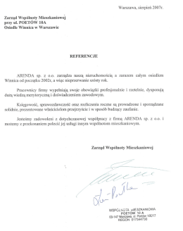 Zarząd Wsp&oacute;lnoty Mieszkaniowej przy ul. POETOW 10A