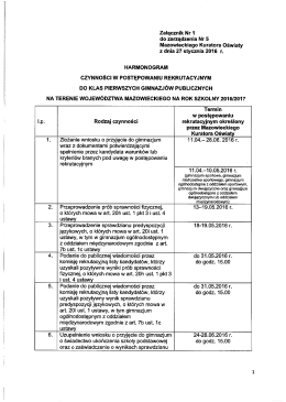 Harmonogram rekrutacji
