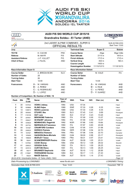 Official Results Run 1