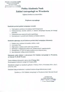 Informacje szczegółowe - Polska Akademia Nauk