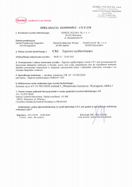 Ceresit CX 5 deklaracja zgodności