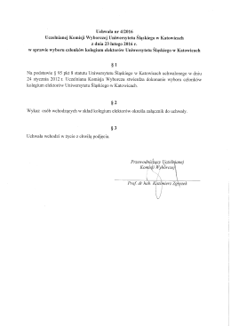 Uchwała nr 4/2016 Uczelnianej Komisji Wyborczej Uniwersytetu