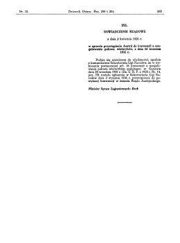 251. OŚWIADCZENIE RZĄDOWE