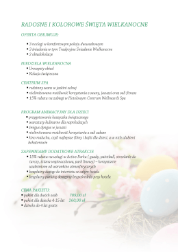 Cena pakietu zawiera: