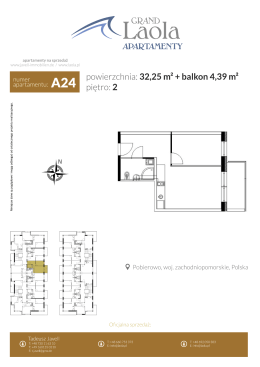 powierzchnia: 32,25 m2 + balkon 4,39 m2