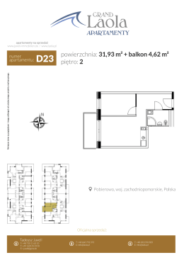 powierzchnia: 31,93 m2 + balkon 4,62 m2