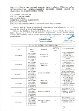t&uuml;rkiye k&ouml;m&uuml;r işletmeleri kurumu genel m&uuml;d&uuml;rl&uuml;ğ&uuml;ğ&uuml;ne bağlı