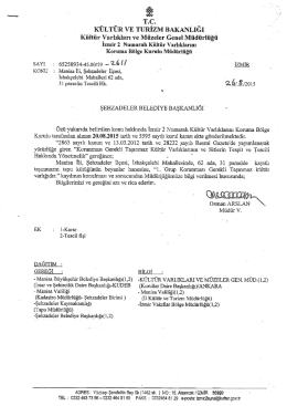 TC KÜLTÜR vE TURİZM BAKANLIĞI - Manisa Şehzadeler Belediyesi