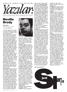 YAZILAR Ekim 1992 / Sayı 60 Neville Brody / Rick Poynor