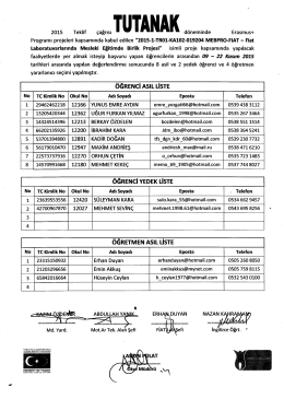 2015 Teklif &ccedil;ağrısı TUTANAK d&ouml;neminde Erasmus+ Programı