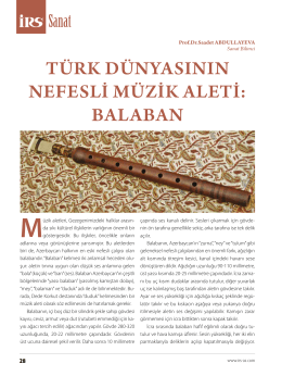 türk düNyasıNıN Nefeslİ müzİk aletİ: balabaN - İrs