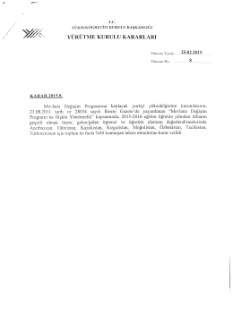 YÜRÜTME KURULU KARARLARI