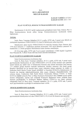 Plan ve B&uuml;t&ccedil;e, Hukuk ve İmar Komisyon Karari 01