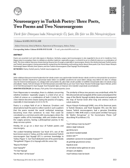 Neurosurgery in Turkish Poetry: Three Poets, Two Poems and Two