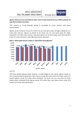 2015 Ağustos TEPAV Dış Ticaret İstatistikleri Bülteni ve Yorumu