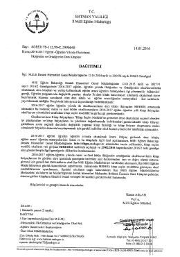 2016-2017 Yılı Okutulacak kitaplarla ilgili MEB`in resmi yazısı