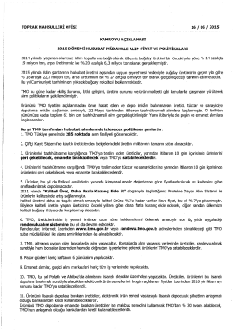TOPRAK MÅHSULLERİ OFİSİ ` 16 l 06 l 2015